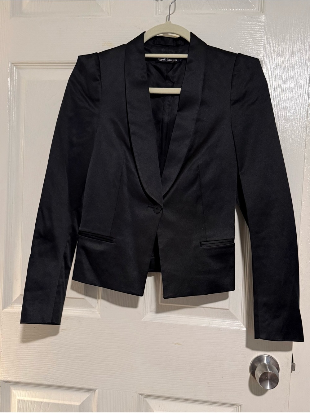Filippa K Black Satin-Lapel single bottom size S #theclassy